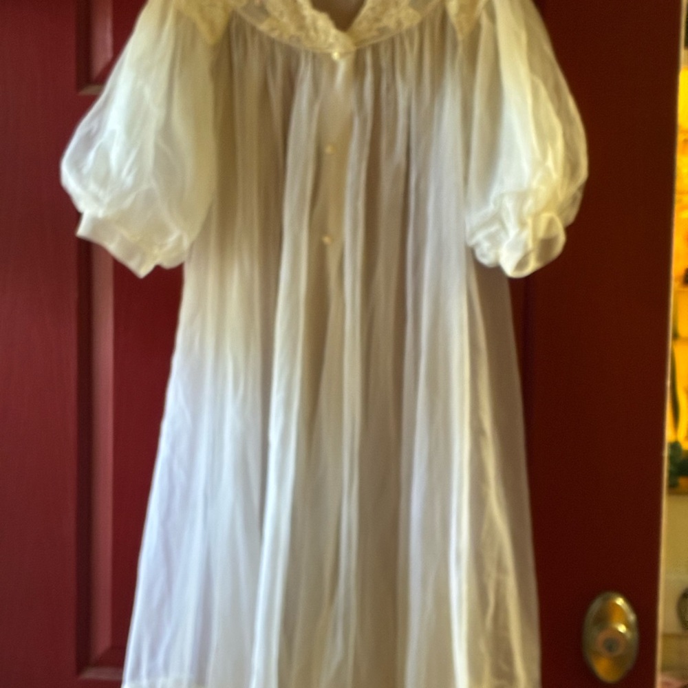Elegant White Sheer vintage robe